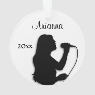 Female Singer Personal Name and Year Ornament