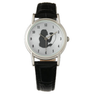 Female Singer with Black Numbers Watch