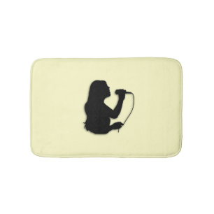Female Singer Yellow Bath Mat