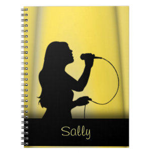 Female Singer Yellow Curtain Personal Notebook