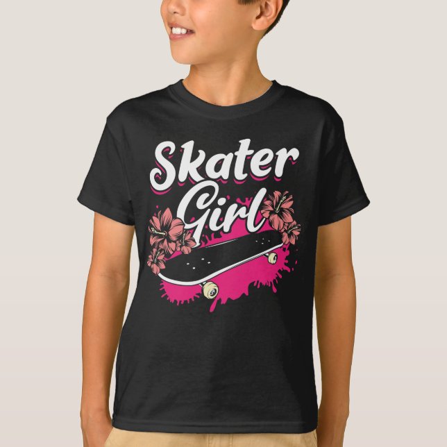 Female Skateboard Love Skater Girl T-Shirt (Front)