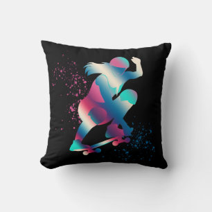 Female Skateboarder Cushion