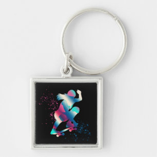Female Skateboarder Key Ring