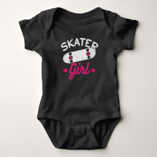 Female Skateboarding Love Skater Girl Baby Bodysuit
