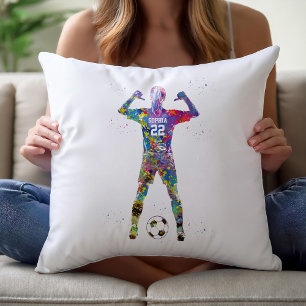 Female Soccer Player Cushion