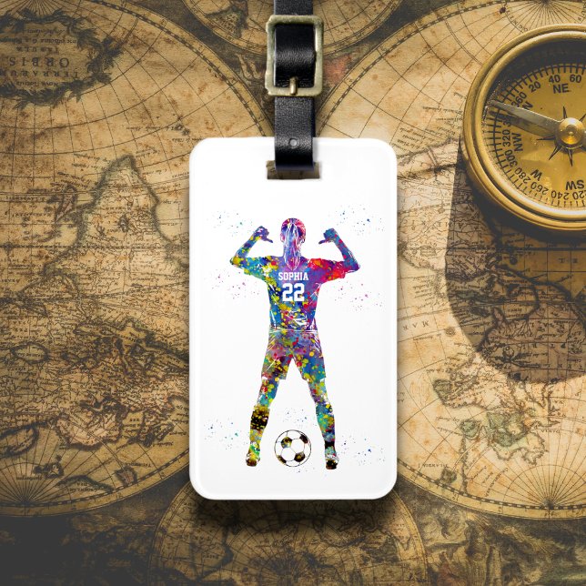 Female Soccer Player Luggage Tag (Creator Uploaded)