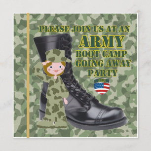 Female Soldier Boot Camp Going Away Invitation
