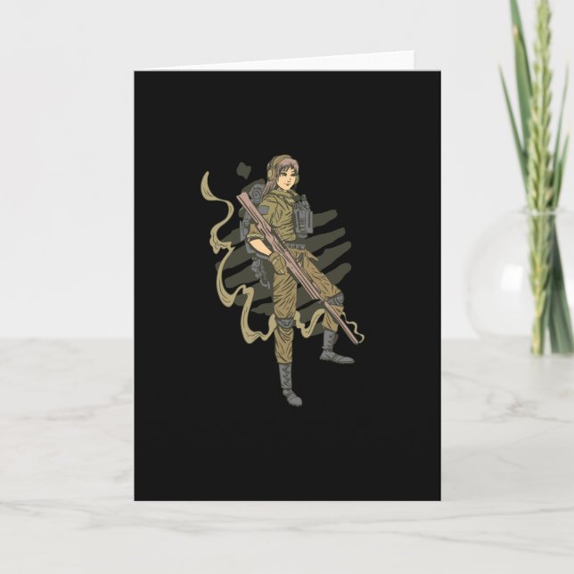 Female soldier card (Front)