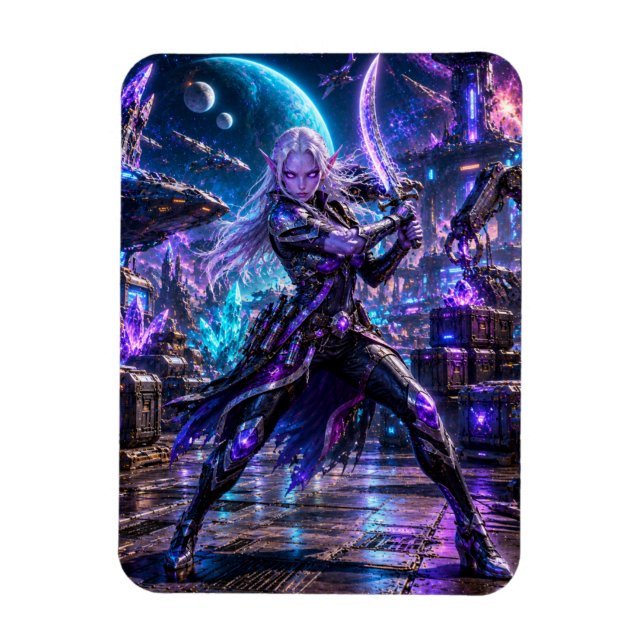 Female Space Pirate — Alien Duelist Magnet (Vertical)