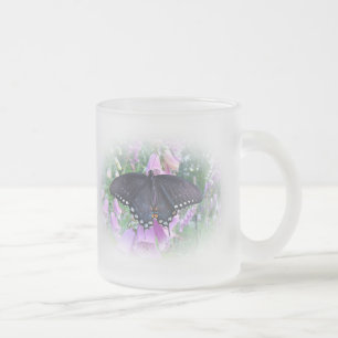 Female Spicebush Swallowtail Butterfly Frosted Glass Coffee Mug
