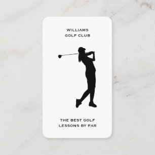 Female Sport Coach Golf Instructor Social Media Business Card