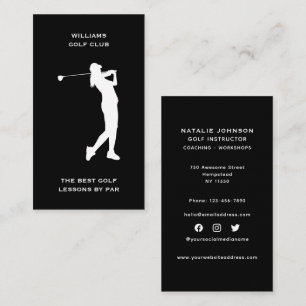 Female Sport Coach Social Media Golf Instructor Business Card