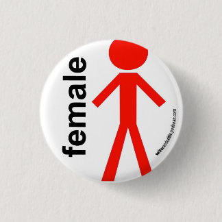Female Stick Figure 3 Cm Round Badge