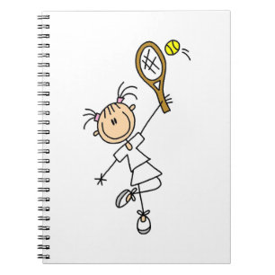 Female Stick Figure Tennis Player Notebook