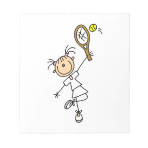 Female Stick Figure Tennis Player Notepad