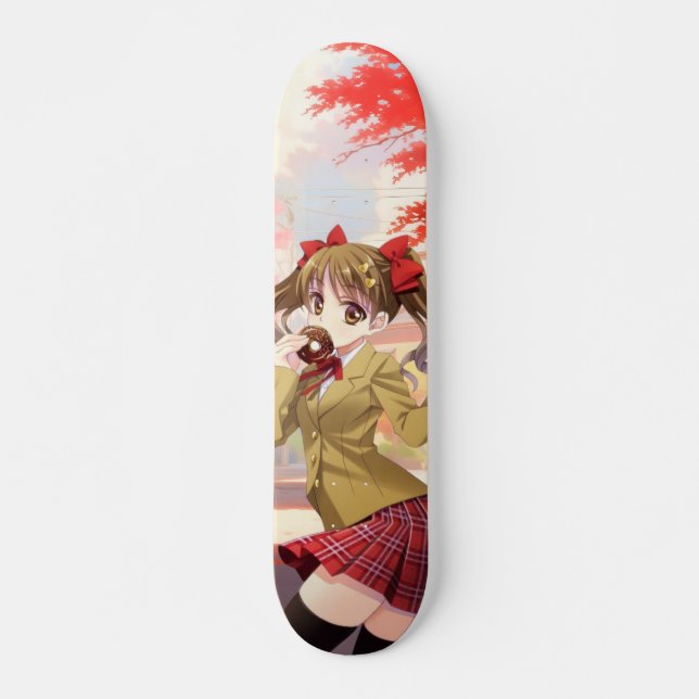 Female Student Anime Japanese Skateboard (Front)