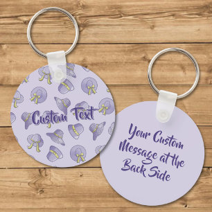 Female Summer Hats Lilac Key Ring