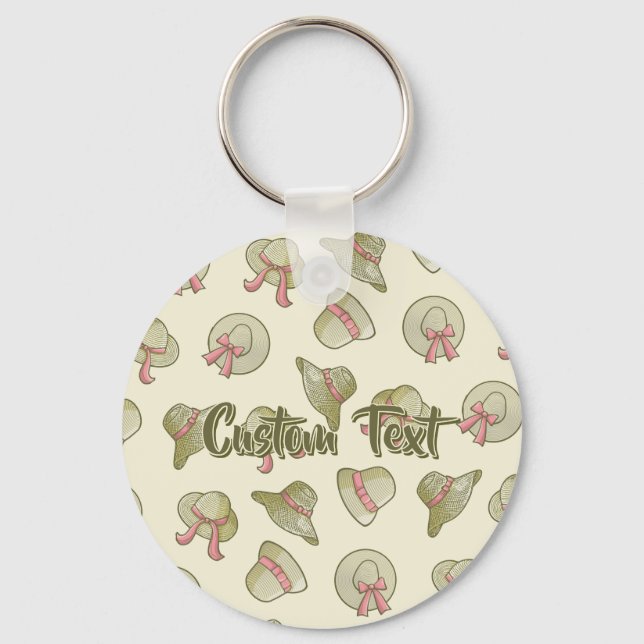 Female Summer Hats Yellow Key Ring (Front)