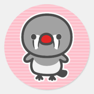female Sunda zebra finch Classic Round Sticker