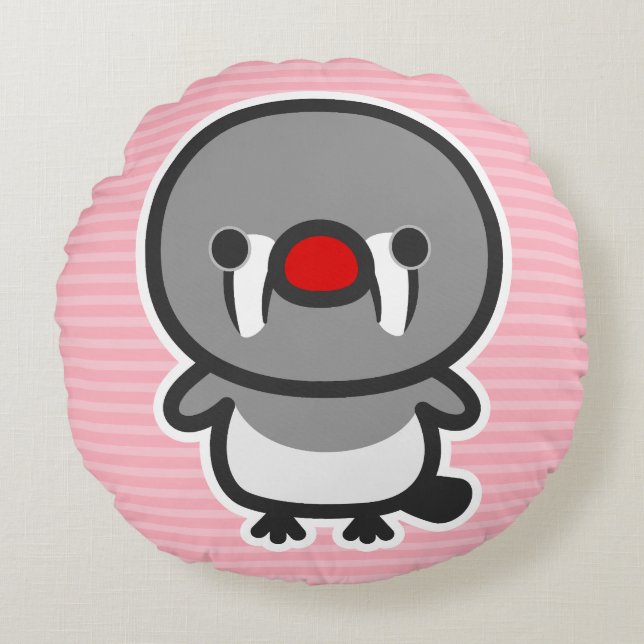 female Sunda zebra finch Round Cushion (Front)