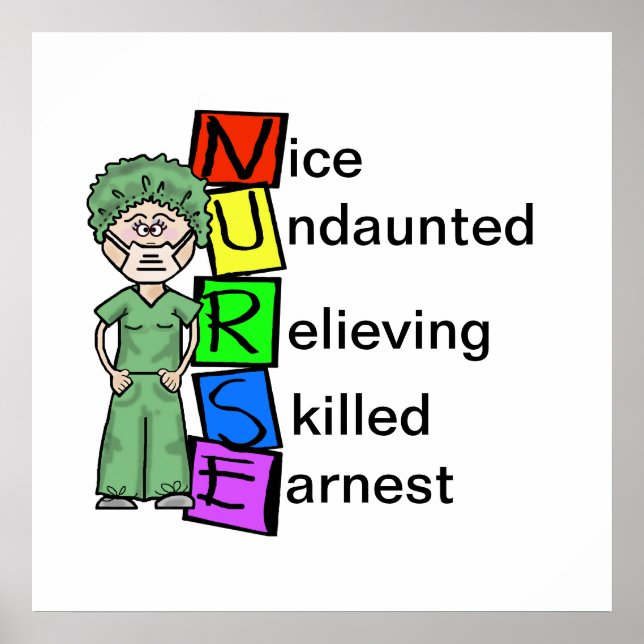 Female Surgical NURSE Acronymn Poster  Customise! (Front)