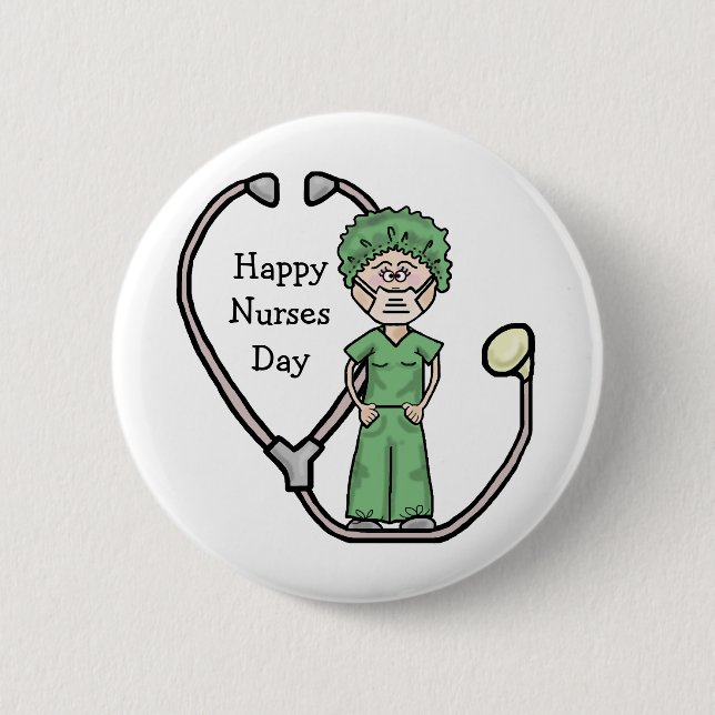 Female Surgical Nurse Button  Customise It! (Front)