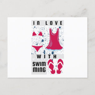 Female Swimmer - In Love With Swimming Postcard