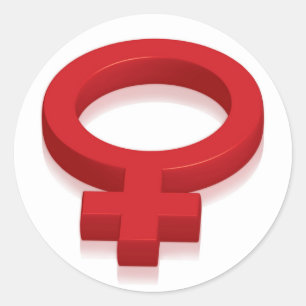 FEMALE SYMBOL CLASSIC ROUND STICKER