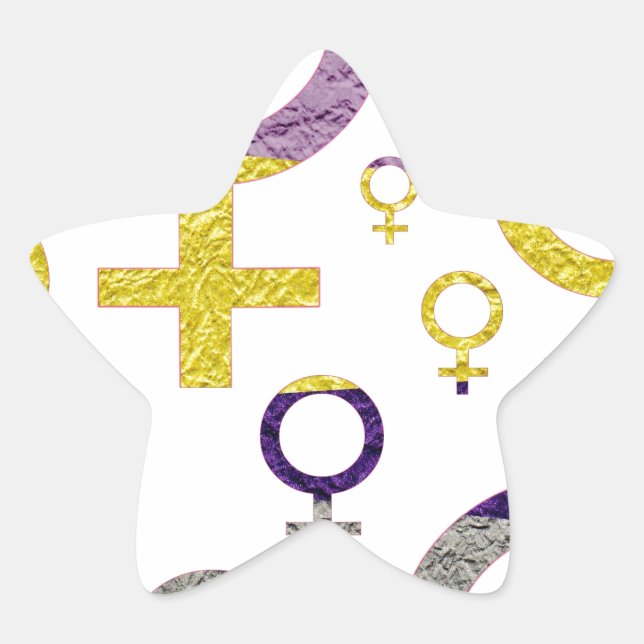 Female Symbol Pattern Star Sticker (Front)