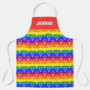 Female Symbol Rainbow Pattern Apron