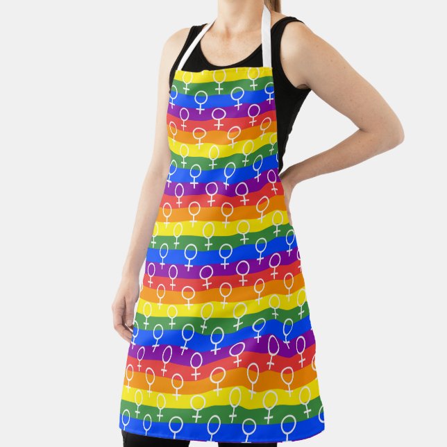 Female Symbol Rainbow Pattern Apron (Insitu)