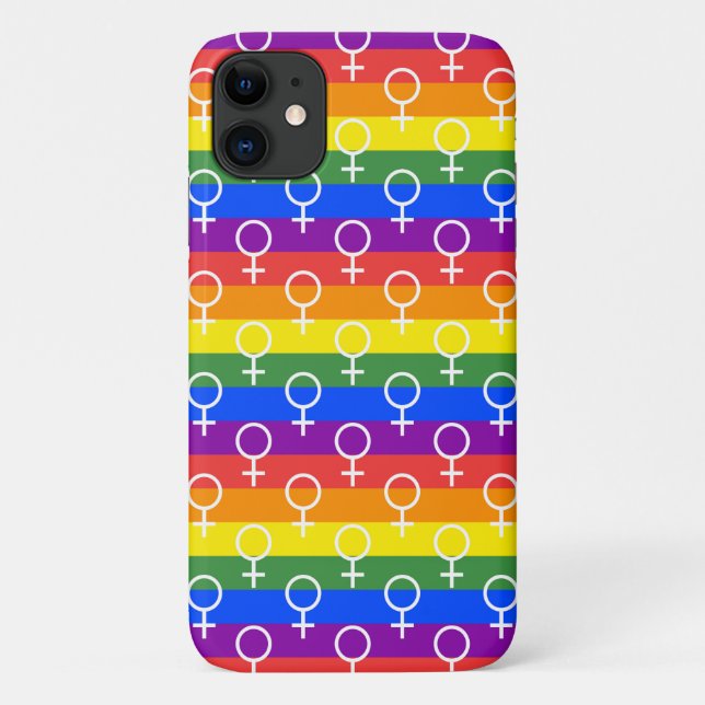 Female Symbol Rainbow Pattern Case-Mate iPhone Case (Back)