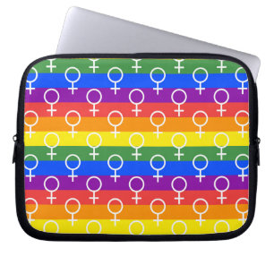 Female Symbol Rainbow Pattern Laptop Sleeve