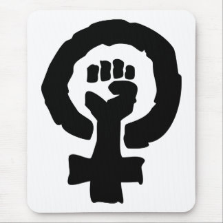 Female symbol solidarity hand mouse mat