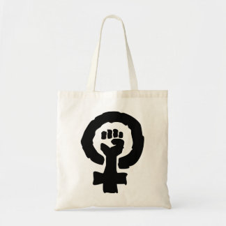 Female symbol solidarity hand tote bag