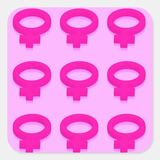 FEMALE SYMBOLS SQUARE STICKER (Front)