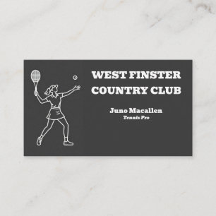 Female Tennis Coach Tennis Pro Tennis Instructor Business Card