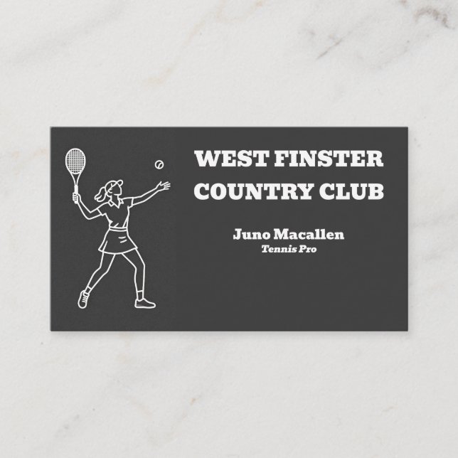 Female Tennis Coach Tennis Pro Tennis Instructor Business Card (Front)