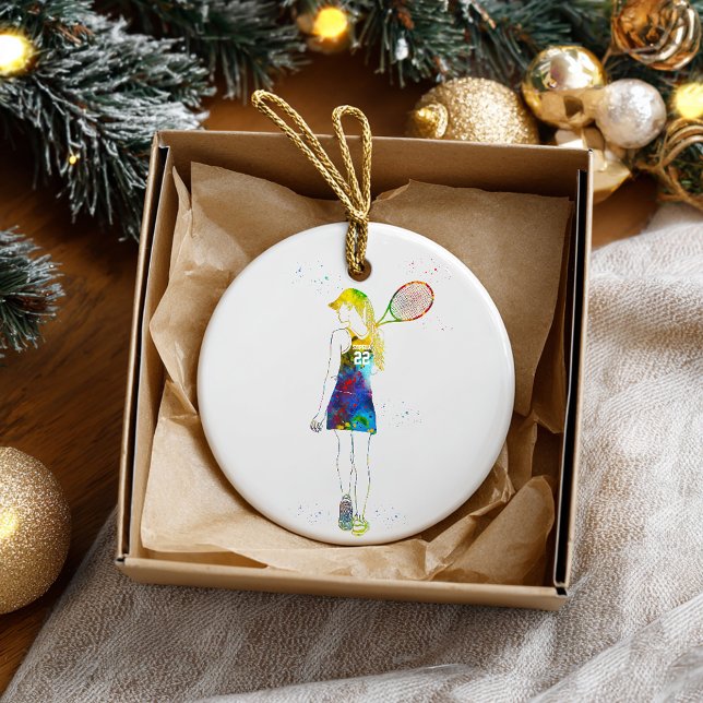 Female Tennis Player Ceramic Tree Decoration (Creator Uploaded)