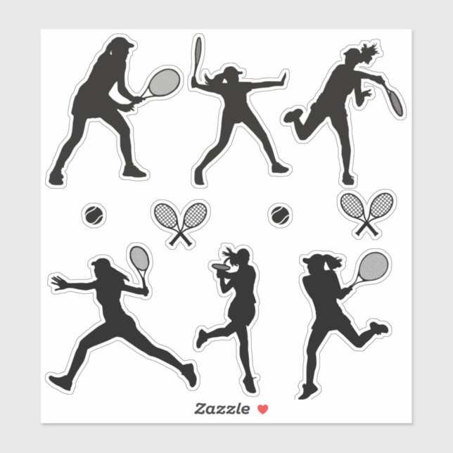 Female Tennis Player In Black And White Colour (Sheet)
