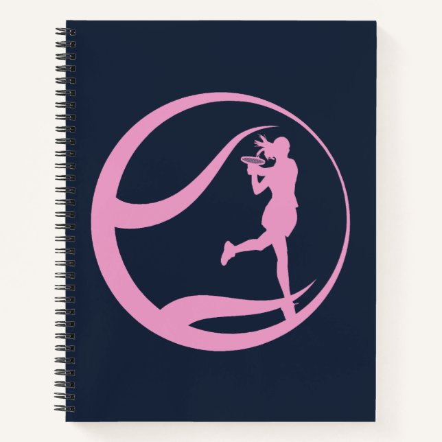 Female Tennis Player Notebook (Front)