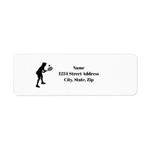 Female Tennis Player Silhouette Address Labels
