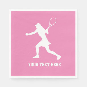 Female tennis player silhouette Birthday party Napkin