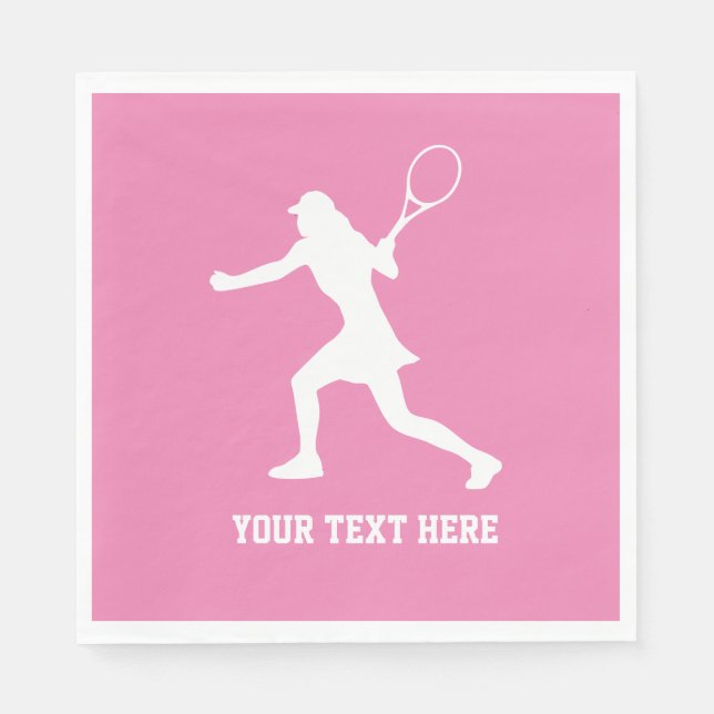 Female tennis player silhouette Birthday party Napkin (Front)