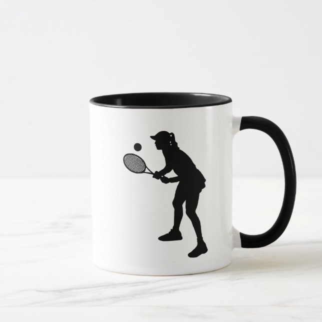 Female Tennis Player Silhouette Mug (Right)