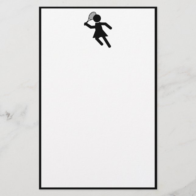 Female Tennis Player - Tennis Symbol Stationery (Front)