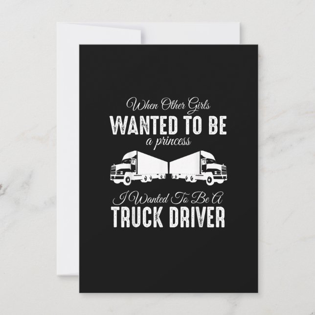Female Truck Driver Funny Gift - When Other Girls  Invitation (Front)