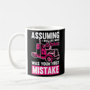 Female Truck Driver Trucker Lady - Truck Driver -  Coffee Mug