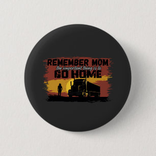 Female Trucker Mum Road Journey Family Love Design 6 Cm Round Badge