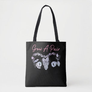 Female Uterus Grow A Pair Flower Ovary Feminist Tote Bag